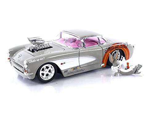 Jada Toys Looney Tunes 1/24 Hollywood Rides 1957 Chevrolet Corvette mit Bugs Bunny Figur von Jada
