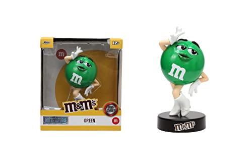 Jada Toys M&Ms Figur Green (10 cm) - grüne M&M`s Sammelfigur aus Metall mit Metallic-Lack, dekorativer Fanartikel für Sammler & Schokoladen-Liebhaber, Grün von Jada