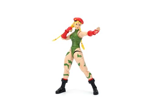 Jada Toys Street Fighter II Cammy Actionfigur – Sammlerstück im Maßstab 1:12 – inklusive austauschbaren Köpfen, Händen und Zubehör – ab 13 Jahren – Klassische Videospiel-Nostalgie von Jada