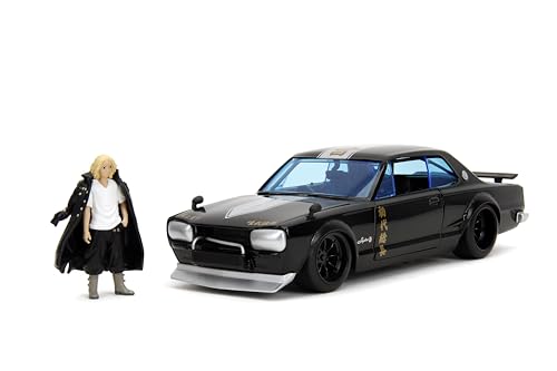 Jada Toys Tokyo Revengers 1:24 1971 Nissan Skyline GT-R Druckguss-Auto & 7 cm Mikey Figur, Spielzeug für Kinder und Erwachsene Jada Toys Tokyo Revengers 1:24 1971 Nissan Skyline GT-R Druckguss-Auto & 7 cm Mikey Figur, Spielzeug für Kinder und Erwachsene von Jada