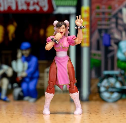 NECA Street Fighter II Ultra The Final Challengers, Chun-Li (Pink) Actionfigur, 15 cm von Jada