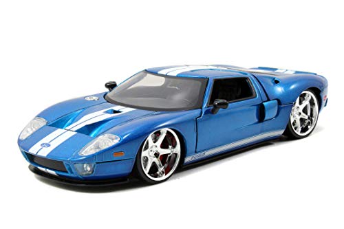 Jada Toys Fast & Furious 2005 Ford GT, Auto, Tuning-Modell im Maßstab 1:24, zu öffnende Türen, Motorhaube und Kofferraum, blau von Jada Toys