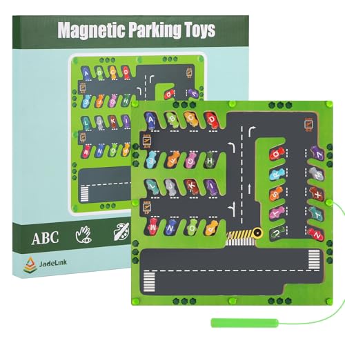 Magnetspiel Parkhaus und Alphabet, Montessori Spielzeug ab 2 3 4 5 6 Jahre, Holzspielzeug Labyrinth, Motorikspielzeug und Sortierspiel für Mädchen Jungen Magnetspiel Parkhaus und Alphabet, Montessori Spielzeug ab 2 3 4 5 6 Jahre, Holzspielzeug Labyrinth, Motorikspielzeug und Sortierspiel für Mädchen Jungen von JadeLink