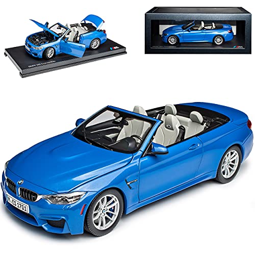 B*M*W 4er Cabrio M4 F83 Yas Marina Blau Ab 2014 1/18 Jadi Modell Auto mit individiuellem Wunschkennzeichen von Jadi B-M-W