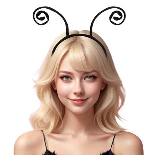 Jadive Plüsch-Schmetterlings-Antennen-Stirnband, realistisches Tier-Marienkäfer-Antennen-Stirnband, Halloween, lustige Kopfbedeckung, Foto-Requisiten für Halloween, Weihnachten, Make-up, Cosplay von Jadive