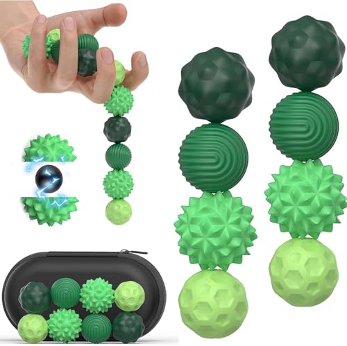 8 Stück Magnetische Fidget Toys, Fidget Magnet, Magnetkugeln Stressball Silikon Sensorik Spielzeug, Anti-Stress Spielzeug aus Silikon, Sensory Toy, Anti-Stress Fidget Toys für Stress, Angst von Jadyon