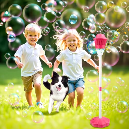 Automatische Seifenblasenmaschine, Elektronische Seifenblasenmaschine Mit Lichtern Und Abschaltbarem Sound, Seifenblasenmaschine Stehend Mit 3 HöHen Verstellbar, Bubble Machine FüR Garten, Hochzeit von Jadyon