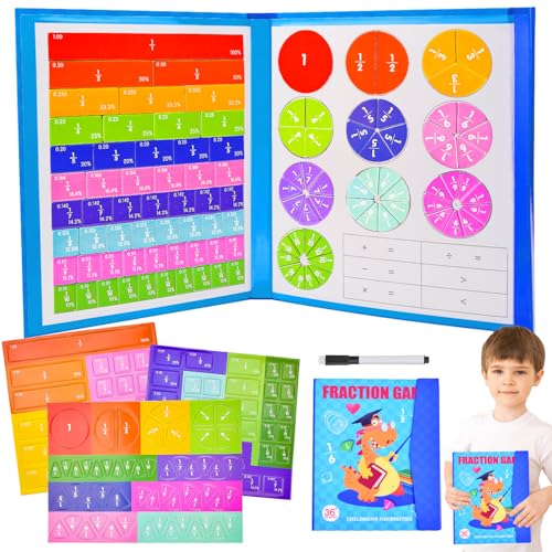 Bruchrechnen Material Magnetisch, Bruchrechnen Montessori-Material , Geschenke zur Einschulung ab 7 Jahre Unterricht, Montessori Bruchrechnen für Kindergarten Grundschule Brüche Mathematik Lernmittel von Jadyon