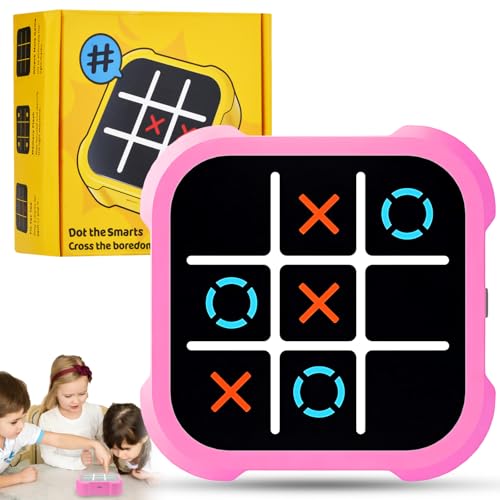 Elektronisch Tic-Tac-Toe Bolt Spiel, 3-In-1-Puzzlespielkonsole, Zappelspielzeug-Brettspiele, Elektronisches Digitales Tic-Tac Toe-Spiel, Brettspiel Familietragbare Reisespiele FüR Bildung. (Rosa) von Jadyon