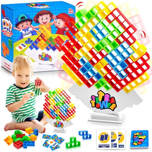 64 Stück Tetra Tower Spiel, Tetra Tower, Balance Spielzeug Tower Game, Balance Team Tower Spiele Game Stapelspiele Creative Stack Attack, Lustige stapelspiel Team Tower-Spiel für Kinder und Erwachsene von Jadyon