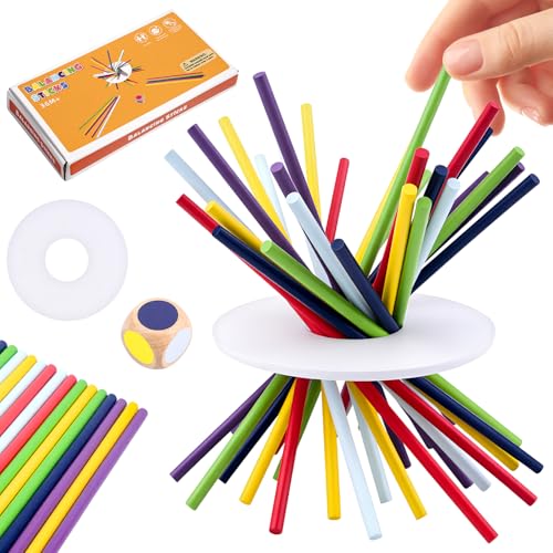 True Balance Spiel, 1 Set Balance Bar Balance Spielzeug, Holz BalancierstäBe Kinder BalancierstäBe Spielzeug, Kleinkind Feinmotorik Spiel & ZäHlspielzeug, Familienspiel Reisespiel FüR Kinder von Jadyon