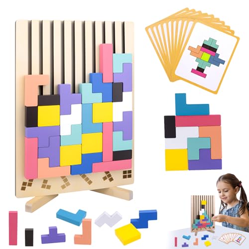 Kreatives Montessori Tangram Puzzle, Holz Stapelpuzzle Spielzeug, 3D Gehirn Spielzeug Mit 10 Karten Und Halterung, Tangram Kinder, Montessori Spiel-Zeug Ab 4 Jahre, Geschenkidee FüR Kinder Kreatives Montessori Tangram Puzzle, Holz Stapelpuzzle Spielzeug, 3D Gehirn Spielzeug Mit 10 Karten Und Halterung, Tangram Kinder, Montessori Spiel-Zeug Ab 4 Jahre, Geschenkidee FüR Kinder von Jadyon