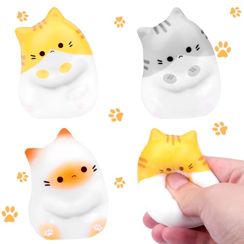 Niedlich Anti Stress Katze, 3 Stück Squishy Katze Toy, Stressball, Antistress Spielzeug, Anti Stress Spielzeug, KinderAntistressball，Quetschspielzeug Cute Squeeze Für Mädchen Und Jungen Zum Entspannen von Jadyon