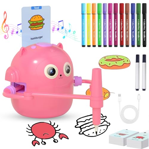Zeichenroboter für Kinder, Roboter, Malroboter für Kinder, Drawing Robot mit 100 Karten, Drawing Robot zur Frühkindliche Bildung, Sprachinteraktiver Lernspielzeug für Jungen Mächen ab 3 Jahren von Jadyon