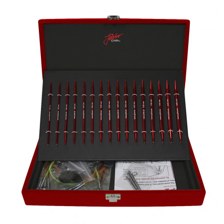 Järbo Röd austauschbare Rundstricknadeln-Set Aluminium 60-80-100cm 3,5-8mm 8 Paar Deluxe von Järbo