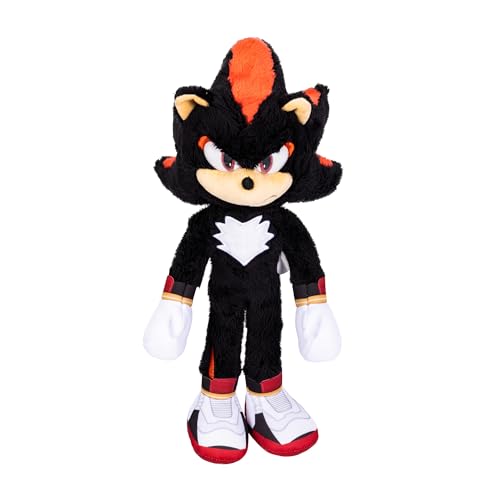 Sonic 3 The Hedgehog Deluxe-Shadow-Plüschtier – 33 cm – offiziell von Sega lizenzierte Plüschfigur – realistische Details – Funkelnde Augen – Sammlerstück – ab 3 Jahren von Jakks Pacific