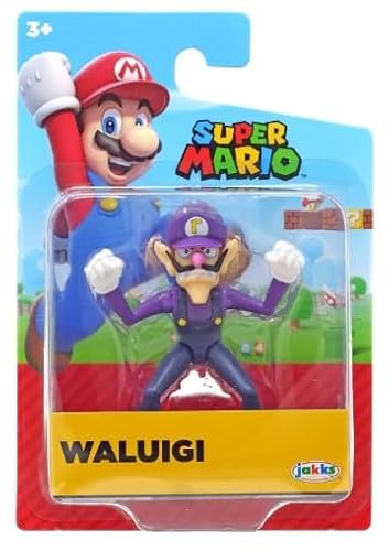 Super Mario Actionfigur, 2,5 Zoll, Waluigi, Sammlerspielzeug. Verpackung kann variieren. von Jakks Pacific