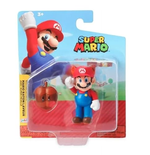 Super Mario – Waschbär Mario mit Superblatt – Sammle sie alle – Neu von Jakks Pacific