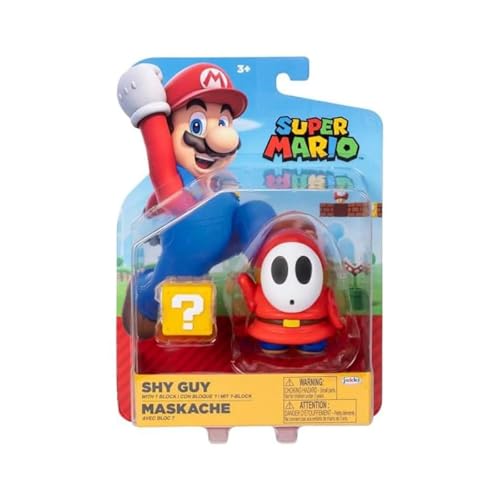 World of Nintendo – Super Mario Bros – Figur mit Gelenken, 10,2 cm – Figuren Red Shy Guy mit Questionsblock World of Nintendo – Super Mario Bros – Figur mit Gelenken, 10,2 cm – Figuren Red Shy Guy mit Questionsblock von Jakks Pacific