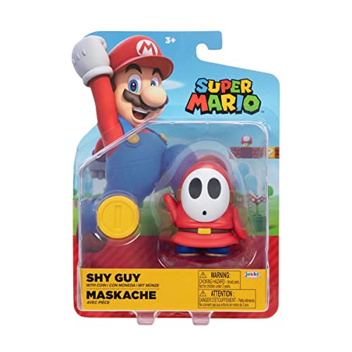 World of Nintendo – Super Mario – Figur mit Gelenken, 10,2 cm + Zubehör – Shy Guy + Münze World of Nintendo – Super Mario – Figur mit Gelenken, 10,2 cm + Zubehör – Shy Guy + Münze von Jakks Pacific