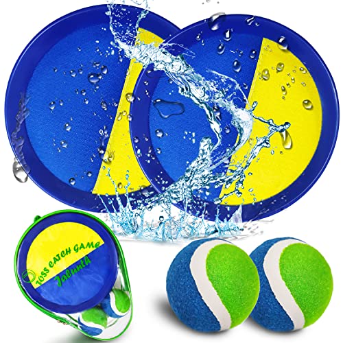 Jalunth Klettballspiel Klettball Strandspielzeug Strandspiele Wurfspiel Kinder Erwachsene Garten Outdoor Draußen Strand Spielzeug Spiele Geschenke 2 3 4 5 6 7 8 9 10 Jahre Mädchen Junge Ostergeschenke von Jalunth