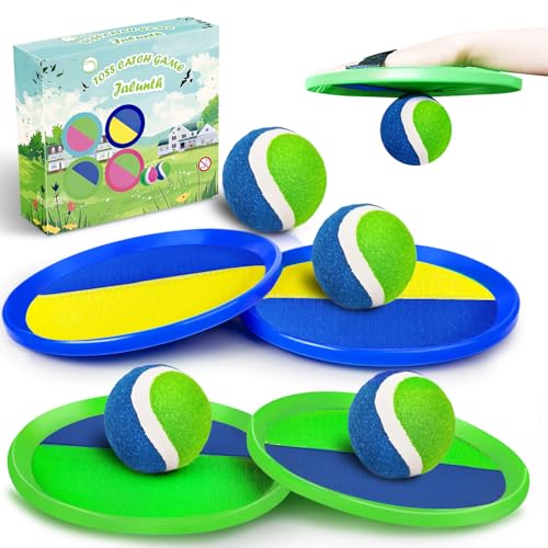 Jalunth Klettballspiel Klettball Strandspielzeug Strandspiele Wurfspiel Kinder Erwachsene Garten Outdoor Draußen Strand Spielzeug Spiele Geschenke 2 3 4 5 6 7 8 9 10 Jahre Mädchen Junge Ostergeschenke von Jalunth
