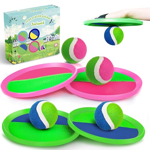 Jalunth Klettballspiel Klettball Strandspielzeug Strandspiele Wurfspiel Kinder Erwachsene Garten Outdoor Draußen Strand Wasserdicht Spielzeug Spiele 3 4 5 6 7 8 9 Jahre Mädchen Junge Ostern Geschenke von Jalunth
