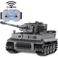 CaDA Panzer Tiger 1:35 grau 2,4GHz Bricks von Jamara e.K.