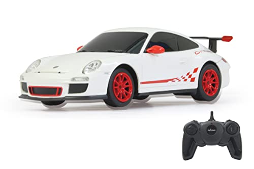 Porsche GT3 RS 1:24 2,4GHz - offiziell lizenziert, ca zu 1 Stunde Fahrzeit bei ca. 9 Km/h, perfekt nachgebildete Details, hochwertige Verarbeitung, Weiß von JAMARA