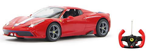 JAMARA 405066 - Ferrari 458 Speciale A 1:14 27MHz Verdeck fernbedienbar - offiziell lizenziert, ca 1 Std. Fahrzeit bei 11 Kmh, LED, Perfekt nachgebildete Details, detaillierter Innenraum von JAMARA