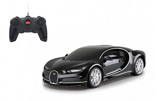 JAMARA Bugatti Chiron 1:24 2,4GHz - offiziell lizenziert, bis zu 1 Std Fahrzeit bei ca. 9 Km/h, perfekt nachgebildete Details, hochwertige Verarbeitung, Schwarz von JAMARA