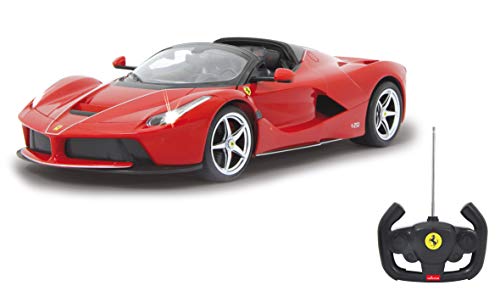 JAMARA 405150 - Ferrari LaFerrari Aperta 1:14 27MHz Driftmodus - Türen öffnen, offiziell lizenziert, ca 1 Std Fahrzeit, ca. 11 Kmh, LED Licht, perfekt nachgebildete Details, detaillierter Innenraum von JAMARA