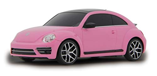 JAMARA 405160 - VW Beetle 1:24 2,4GHz - RC Auto, offiziell lizenziert, ca 1 Std fahren, 9 Km/h, perfekt nachgebildete Details, detaillierter Innenraum, hochwertige Verarbeitung, pink von JAMARA