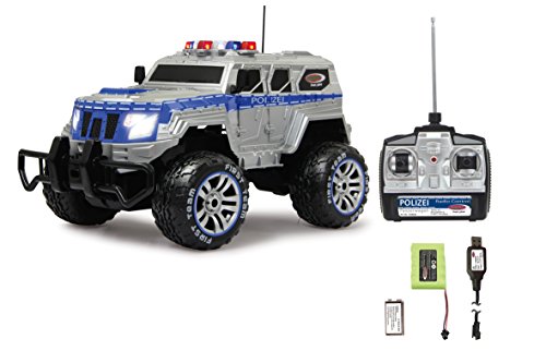 JAMARA 410032 - Polizei Panzerwagen Monstertruck 1:12 LED 27MHz - 11 LED Signallichter ausschaltbar, 2 große Frontscheinwerfer, grobe Reifen,gesperrte Hinterachse für hohe Traktion, stabile Karosserie von JAMARA