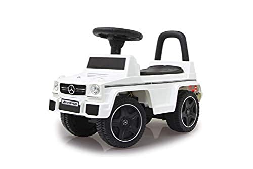 JAMARA 460403 - Rutscher Mercedes-Benz AMG G63 - Kippschutz, Kofferraum unter Sitzfläche, Schub-und Haltegriff, AUX-und USB-Anschluss, Hupe/Motorsound am Lenkrad, wertige Verarbeitung, weiß JAMARA 460403 - Rutscher Mercedes-Benz AMG G63 - Kippschutz, Kofferraum unter Sitzfläche, Schub-und Haltegriff, AUX-und USB-Anschluss, Hupe/Motorsound am Lenkrad, wertige Verarbeitung, weiß von JAMARA