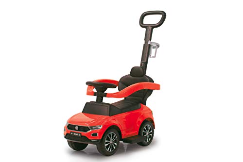 JAMARA 460461 - Rutscher VW T-ROC 3in1 - Kippschutz, Kofferraum, Schub-und Haltestange mit Lenkfunktion, Rückenlehne, seitlichen Schutzbügel, ausziehbare Fußauflage, Sound/Hupe am Lenkrad, rot JAMARA 460461 - Rutscher VW T-ROC 3in1 - Kippschutz, Kofferraum, Schub-und Haltestange mit Lenkfunktion, Rückenlehne, seitlichen Schutzbügel, ausziehbare Fußauflage, Sound/Hupe am Lenkrad, rot von JAMARA