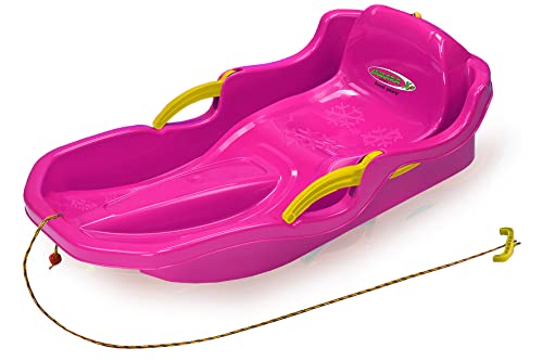 JAMARA 460541 - Snow Play Bob Comfort 80 cm mit Bremse - Lenken durch Bremshebel, aerodynamische Bauweise, langlebiger, schlagzäher Kunststoff-bequemer, ergonomischer Sitz, pink von JAMARA