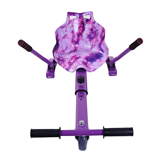 Hoverkart Frame Go Cart für Hoverboard Zubehör, Hover Cart Balance Scooter Sitz Verstellbare Länge für 6,5 8 10 Zoll Segway, Graffiti Galaxy Flame Camo (Sternenviolett) von Jamiah