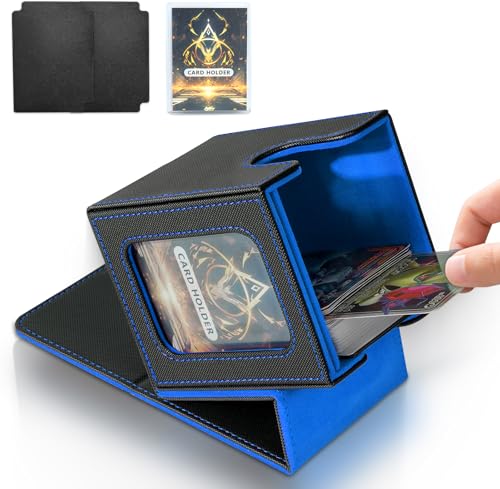 Jamiukro Card Deck Box für MTG Commander, TCG-Kartenbox, PU Leder Magnetic Sammelkarten Aufbewahrungsbox, für 100 doppelärmelige Karten, Schwarz & Blau Jamiukro Card Deck Box für MTG Commander, TCG-Kartenbox, PU Leder Magnetic Sammelkarten Aufbewahrungsbox, für 100 doppelärmelige Karten, Schwarz & Blau von Jamiukro