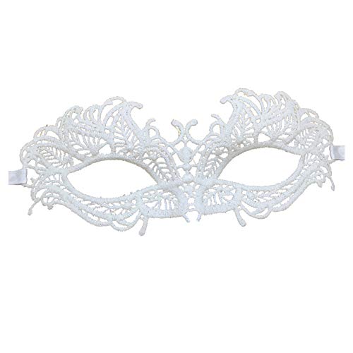 Jamron Damen Elegant Weiß Spitzen Augenmaske für Masquerade Halloween Party Abschlussball Karneval Kostüm Maske SN07830 Feuer von Jamron