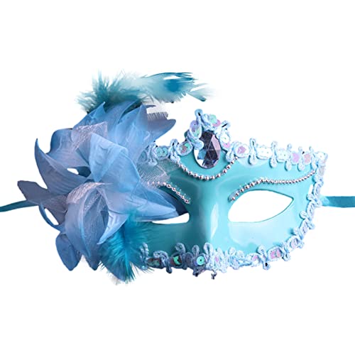 Jamron Damen Elegant Kostüm Maske mit Strass/Feder für Masquerade Party Abschlussball Halloween Karneval Blau SN070310 Jamron Damen Elegant Kostüm Maske mit Strass/Feder für Masquerade Party Abschlussball Halloween Karneval Blau SN070310 von Jamron