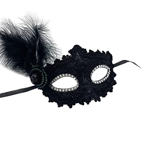 Jamron Damen Elegant Kostüm Maske mit Strass/Feder für Masquerade Party Abschlussball Halloween Karneval Schwarz SN070309 Jamron Damen Elegant Kostüm Maske mit Strass/Feder für Masquerade Party Abschlussball Halloween Karneval Schwarz SN070309 von Jamron