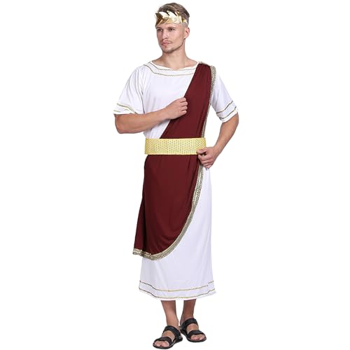 Jamron Herren Halloween Kostüme Julius Caesar (Gewand + Gürtel + Kopfbedeckung) Cosplay Faschingskostüme SN0705145-6 von Jamron