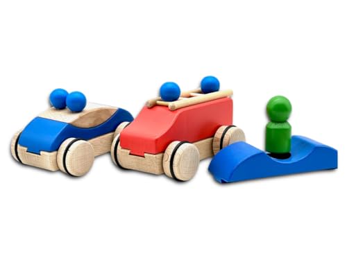 Jamso Design PuzzleMobil Holzauto Bauset im Stoffbeutel mobiler Bauspaß Spielset Holz Baukasten Holzpuzzle Taufgeschenk von Jamso Design