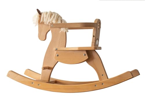 Jamso Design | Schaukelpferd Emmy mit Naturhaarmähne und Lederohren, seidiges Buchenholz, Holzpferd, Handarbeit, nachhaltig, Waldorf, Naturspielzeug | Taufgeschenk | mit abnehmbarem Bügel, Sitzring Jamso Design | Schaukelpferd Emmy mit Naturhaarmähne und Lederohren, seidiges Buchenholz, Holzpferd, Handarbeit, nachhaltig, Waldorf, Naturspielzeug | Taufgeschenk | mit abnehmbarem Bügel, Sitzring von Jamso Design