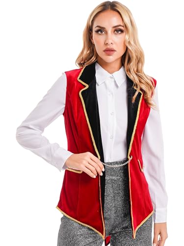 Jan Jean Damen Ärmellos Zirkus Kostüm Ringmaster Samt Jacke Einteiliger Zirkusdirektorin Mantel für Party Verkleidung Rot M Jan Jean Damen Ärmellos Zirkus Kostüm Ringmaster Samt Jacke Einteiliger Zirkusdirektorin Mantel für Party Verkleidung Rot M von Jan Jean