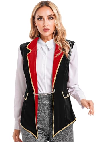 Jan Jean Damen Ärmellos Zirkus Kostüm Ringmaster Samt Jacke Einteiliger Zirkusdirektorin Mantel für Party Verkleidung Schwarz 3XL Jan Jean Damen Ärmellos Zirkus Kostüm Ringmaster Samt Jacke Einteiliger Zirkusdirektorin Mantel für Party Verkleidung Schwarz 3XL von Jan Jean