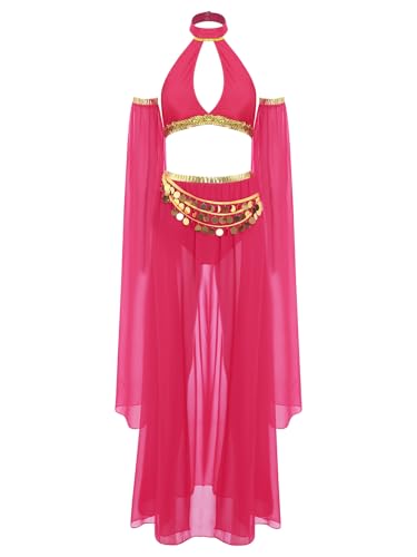 Jan Jean Damen Bauchtanzkostüm Glitzer Tanktops Aussparung Rücken Obertiel Durchsichtig Rock mit Pailletten Fransen Party Outfit Hot Pink M Jan Jean Damen Bauchtanzkostüm Glitzer Tanktops Aussparung Rücken Obertiel Durchsichtig Rock mit Pailletten Fransen Party Outfit Hot Pink M von Jan Jean