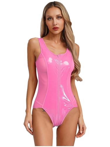 Jan Jean Lack Leader Bodysuit Damen Glänzend Body PU-Leder Jumpsuit U-Ausschnitt Trikot Frau Patchwork Catsuit Rollenspiele Kostüm Rosa XXL Jan Jean Lack Leader Bodysuit Damen Glänzend Body PU-Leder Jumpsuit U-Ausschnitt Trikot Frau Patchwork Catsuit Rollenspiele Kostüm Rosa XXL von Jan Jean