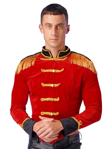 JanJean Herren Zirkusdirektor Kostüm Gentle Frack Jacke Mantel mit Quasten Showman Kostüm Fasching Kostüm Karneval Cosplay Kleidung Rot L JanJean Herren Zirkusdirektor Kostüm Gentle Frack Jacke Mantel mit Quasten Showman Kostüm Fasching Kostüm Karneval Cosplay Kleidung Rot L von JanJean